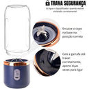 Espremedor elétrico sem fio com 6 lâminas, copo de suco de frutas, mini suco elétrico automático 400 ml