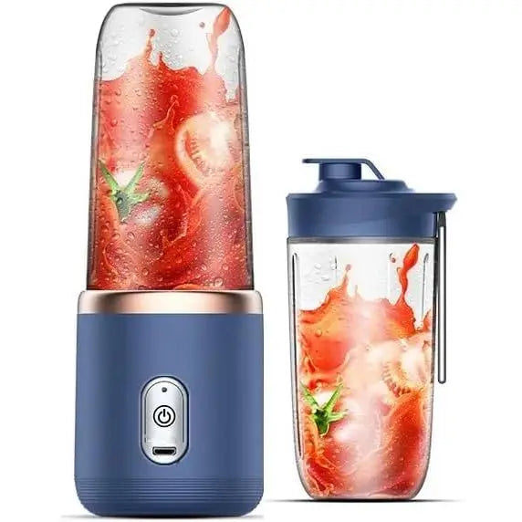 Espremedor elétrico sem fio com 6 lâminas, copo de suco de frutas, mini suco elétrico automático 400 ml