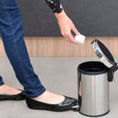 Kit Lixeira 3 litros Inox + Escova Sanitária Inox para Banheiro