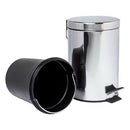 Kit Lixeira 3 litros Inox + Escova Sanitária Inox para Banheiro