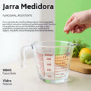 Jarra Medidora 500ml Com Bico E Alça Em Vidro Grosso Resistente