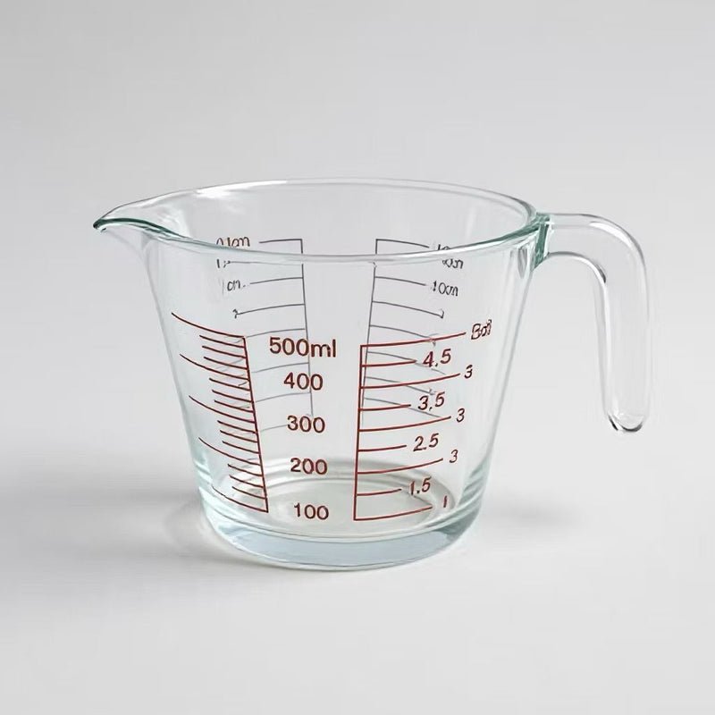 Jarra Medidora 500ml Com Bico E Alça Em Vidro Grosso Resistente