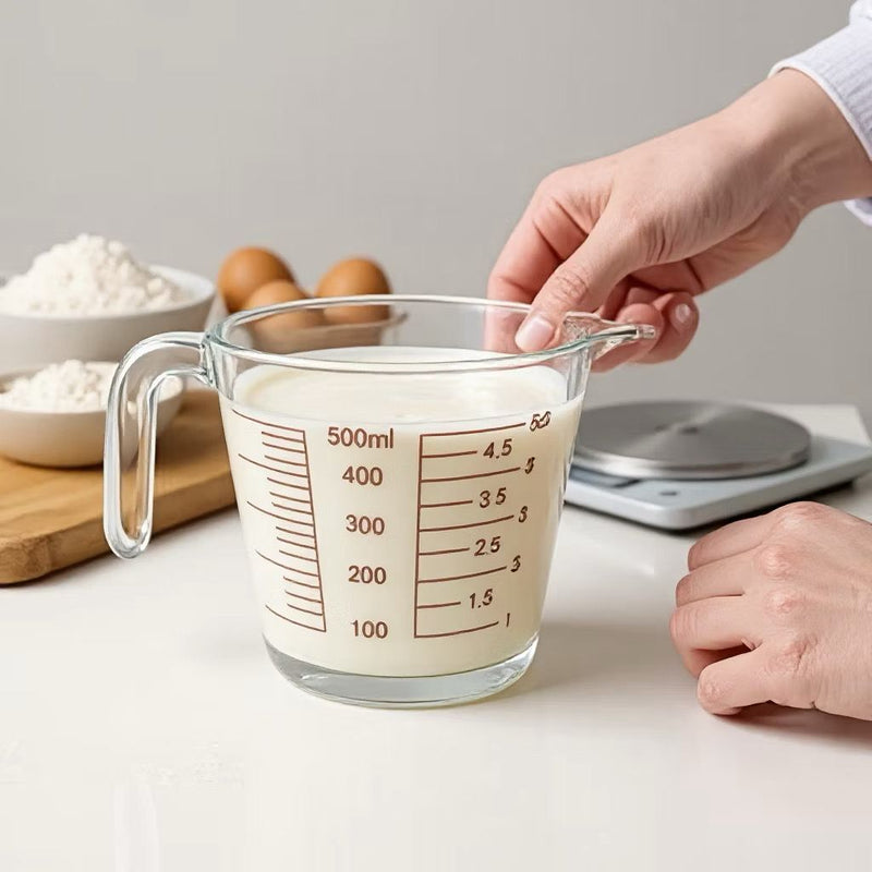 Jarra Medidora 500ml Com Bico E Alça Em Vidro Grosso Resistente