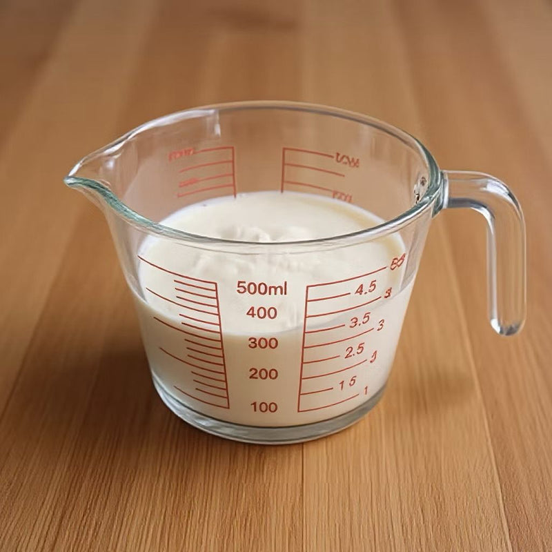 Jarra Medidora 500ml Com Bico E Alça Em Vidro Grosso Resistente