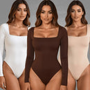 Kit 3 Body Feminino Decote Quadrado Manga Longa Suplex Forrado Segunda Pele Blusa Frio Premium