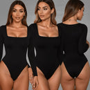 Kit 3 Body Feminino Decote Quadrado Manga Longa Suplex Forrado Segunda Pele Blusa Frio Premium