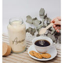 Kit Cantinho do Café - Café, Açúcar e Biscoitos | 3 potes de Vidro 810ml com Tampa Rolha + Adesivos