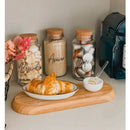 Kit Cantinho do Café - Café, Açúcar e Biscoitos | 3 potes de Vidro 810ml com Tampa Rolha + Adesivos