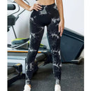 Calças de ioga femininas com efeito de levantamento de bumbum e tie-dye