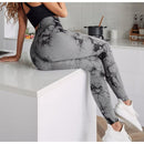 Calças de ioga femininas com efeito de levantamento de bumbum e tie-dye