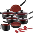 Jogo de Panelas Antiaderente 10 Peças Bianco D'Itália Cabo Marrom - Tampa de Vidro e Utensílios