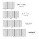 Kit 10 Cabeceira de Cama Casal King Queen Estofada Modulada - Sempre Acessível