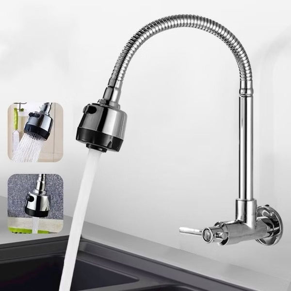 Inox Prata Torneira Com Chuveiro Com Rotação De 360° Cozinha - Sempre Acessível