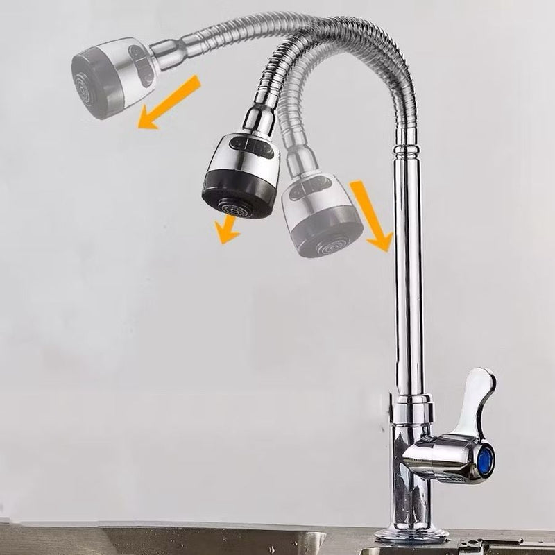 Inox Prata Torneira Com Chuveiro Com Rotação De 360° Cozinha - Sempre Acessível