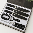 Kit Churrasco Conjunto de 08 Peças Facas Gourmet Corte Navalha Antiaderente