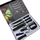 Kit Churrasco Conjunto de 08 Peças Facas Gourmet Corte Navalha Antiaderente