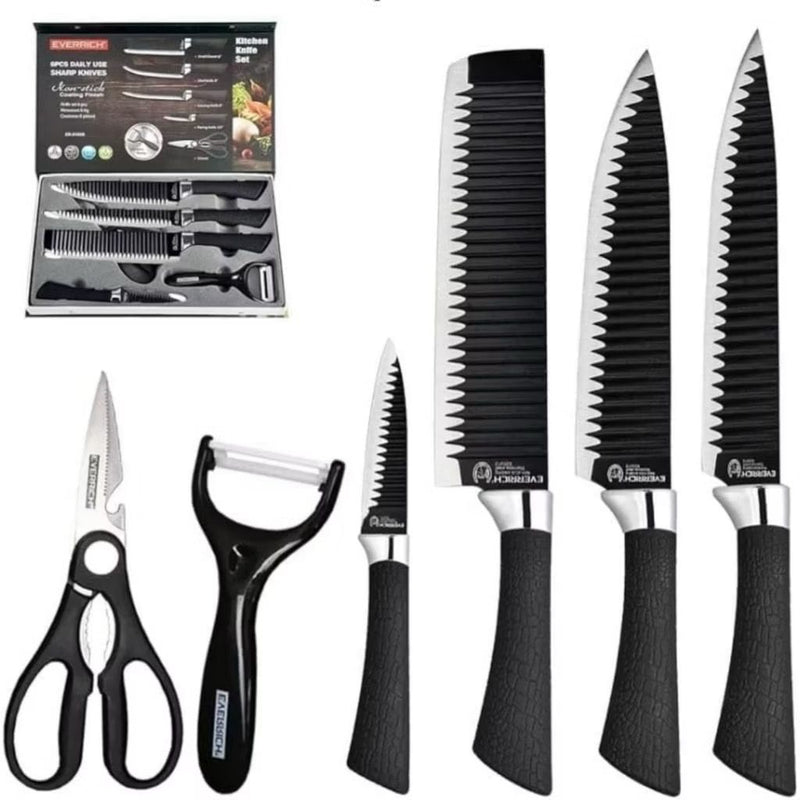 Kit Churrasco Conjunto de 08 Peças Facas Gourmet Corte Navalha Antiaderente