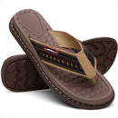 Chinelo Masculino Em Couro Legítimo sandália Ortopédica Antistress