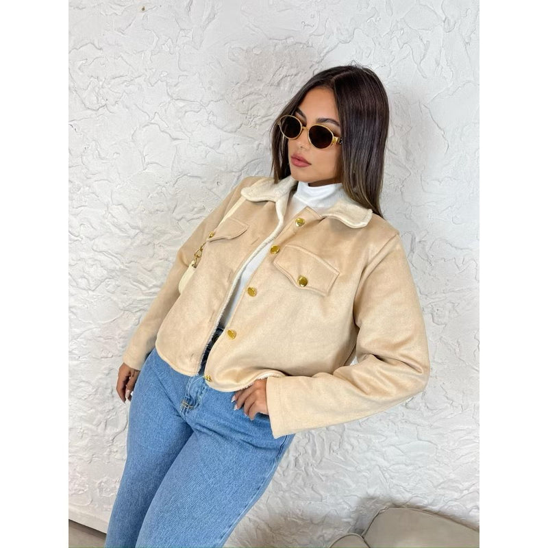 Jaqueta Casaco Suede Todo Forrado Pelúcia