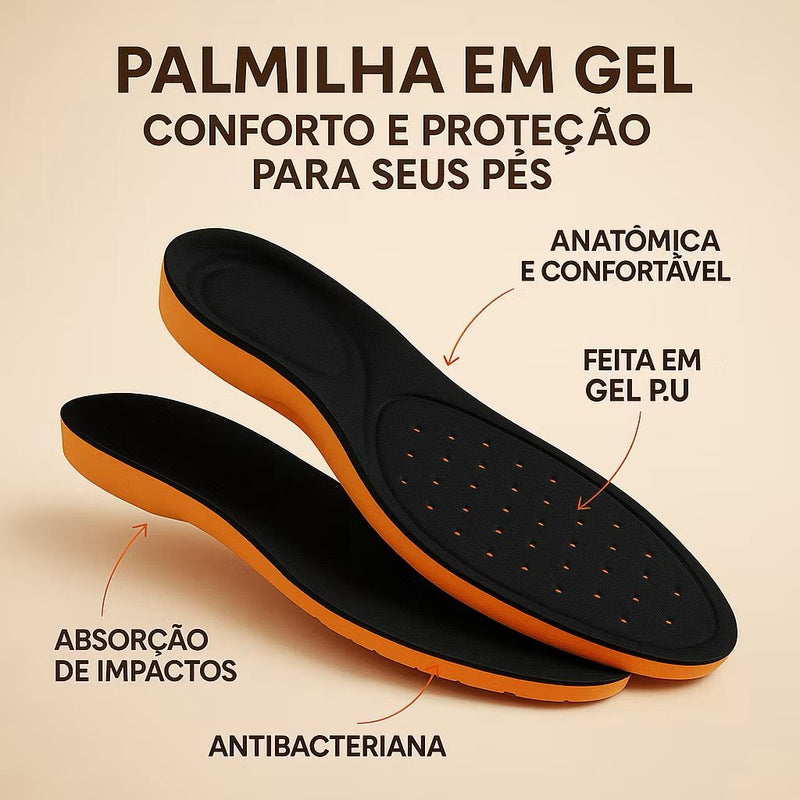 PAR DE PALMILHA ORTOPÉDICA EM GEL ANATÔMICA PARA ESPORÃO E DORES NOS PÉS