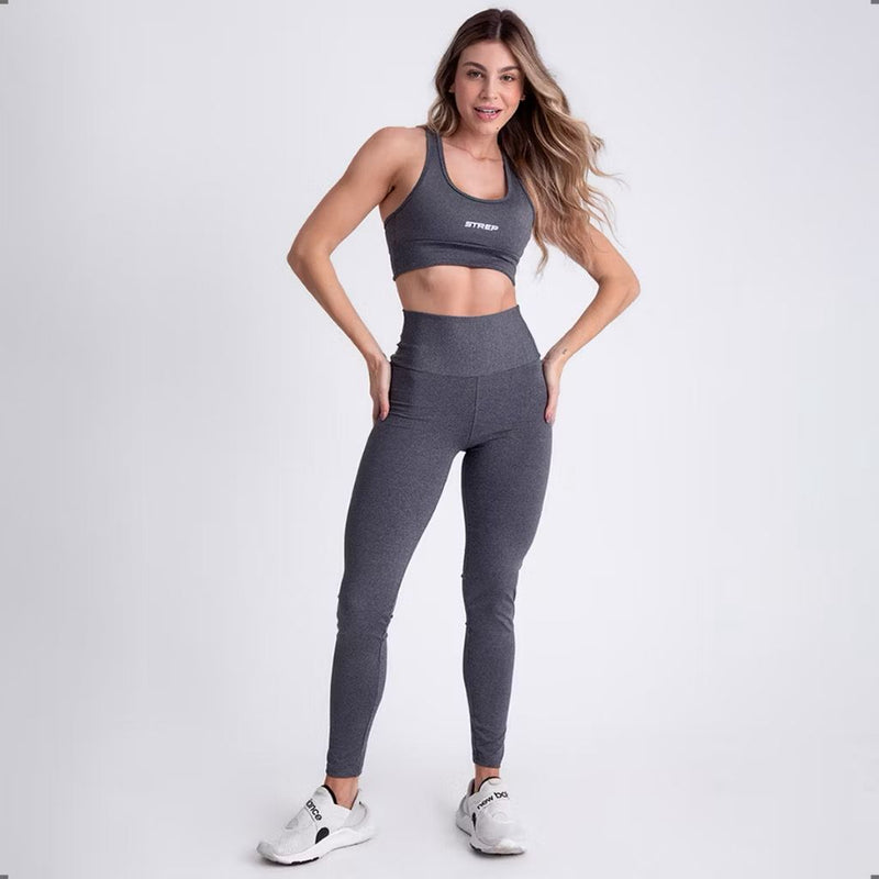 Kit Conjunto Top e Calça Leg Suplex Alta Compressão Academia Cintura Alta - FRETE GRÁTIS!