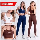 Kit Conjunto Top e Calça Leg Suplex Alta Compressão Academia Cintura Alta - FRETE GRÁTIS!
