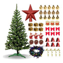 Árvore De Natal 150cm 86 Enfeites Decorada Completa 220 Galhos Pisca Pisca