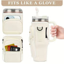 Suporte para Copo ou Garrafa Bolsa Porta Garrafas Alça Ajustável e Bolso para Ombro Portátil