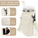 Suporte para Copo ou Garrafa Bolsa Porta Garrafas Alça Ajustável e Bolso para Ombro Portátil