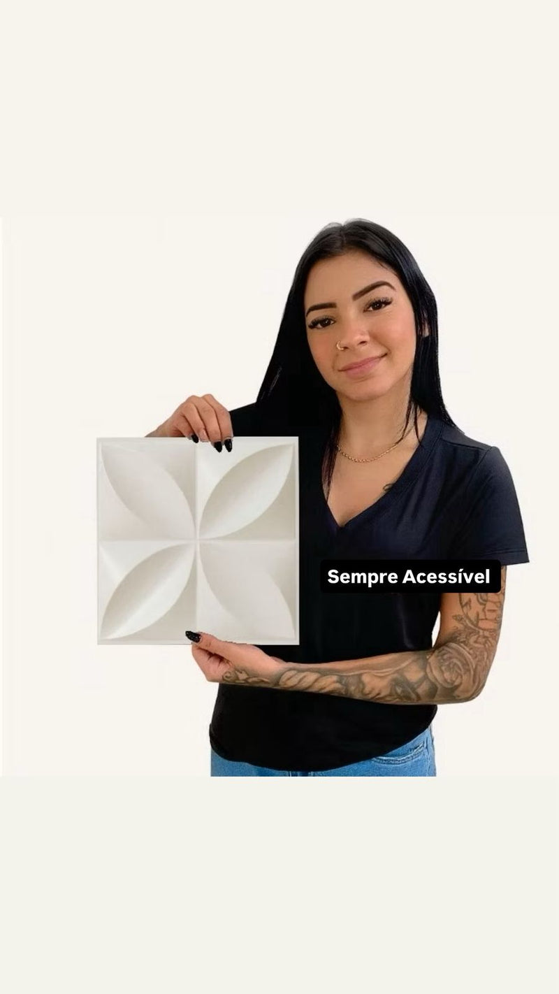 Kit de Placas PVC Revestimento 3D Decoração Para Parede