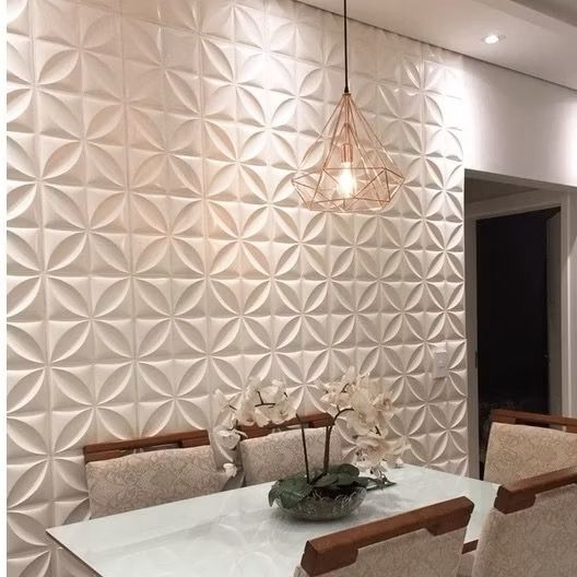 Kit de Placas PVC Revestimento 3D Decoração Para Parede