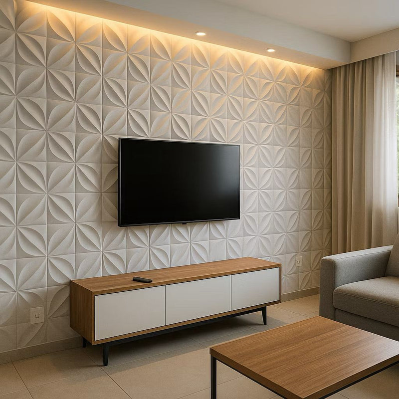 Kit de Placas PVC Revestimento 3D Decoração Para Parede