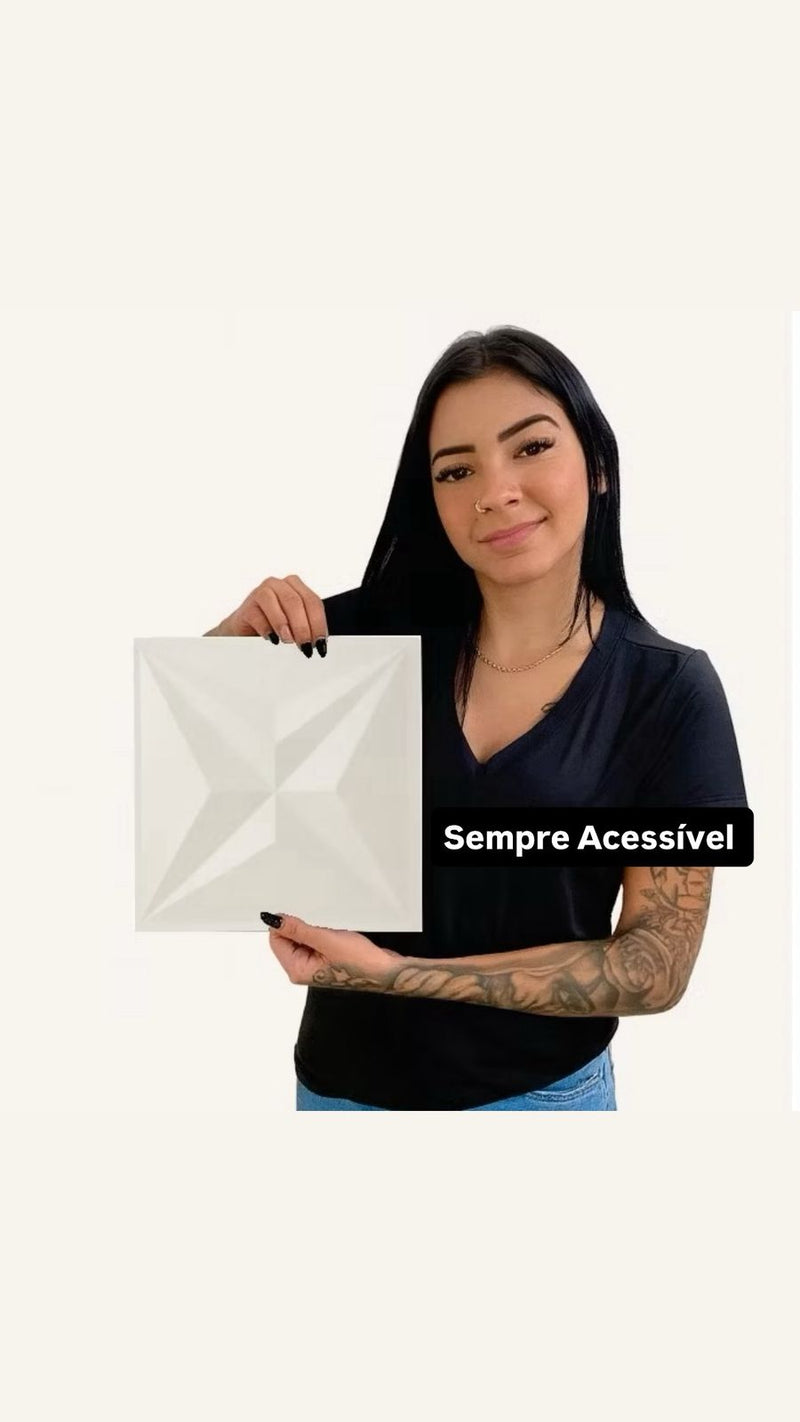 Kit de Placas PVC Revestimento 3D Decoração Para Parede