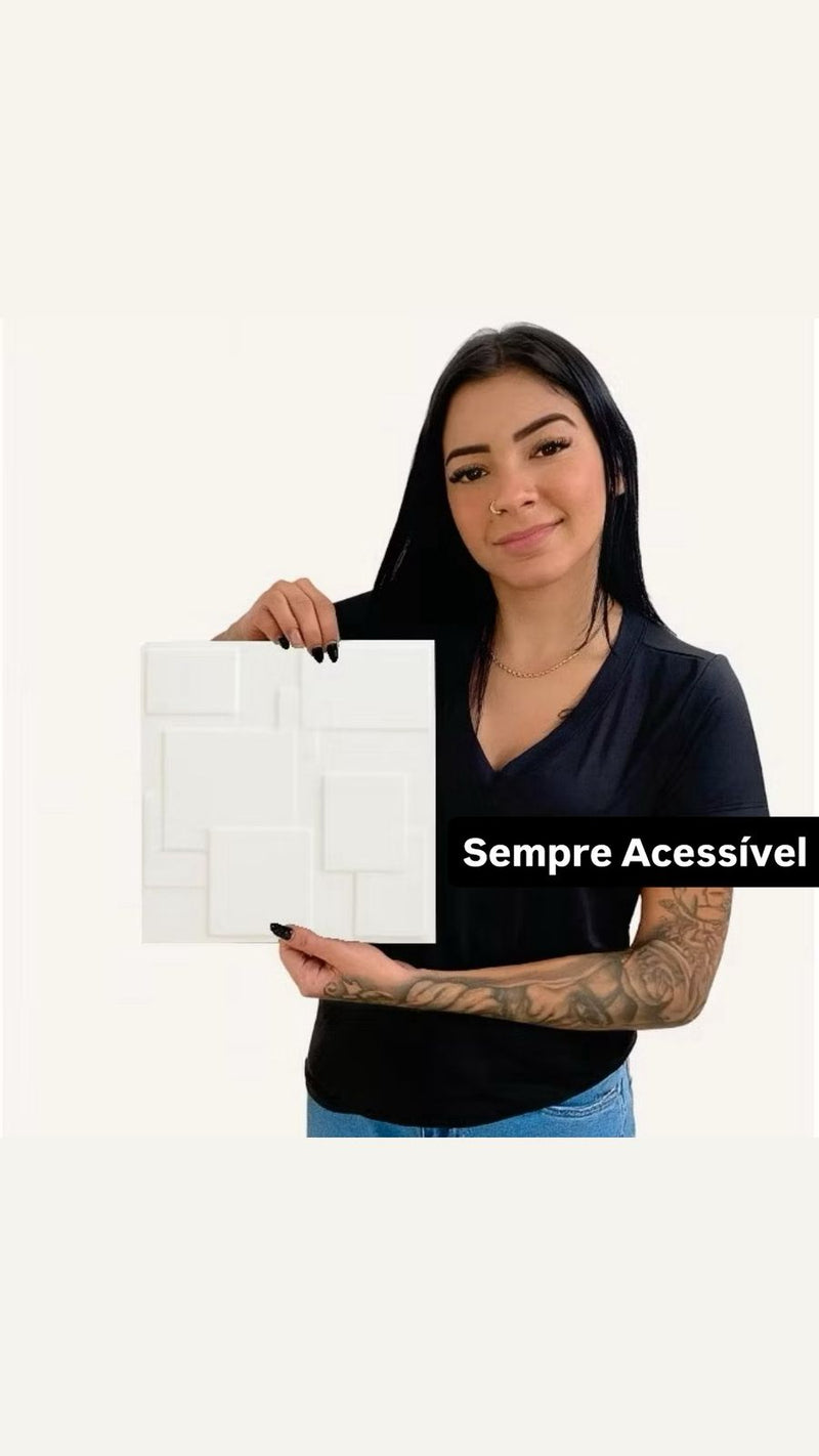 Kit de Placas PVC Revestimento 3D Decoração Para Parede