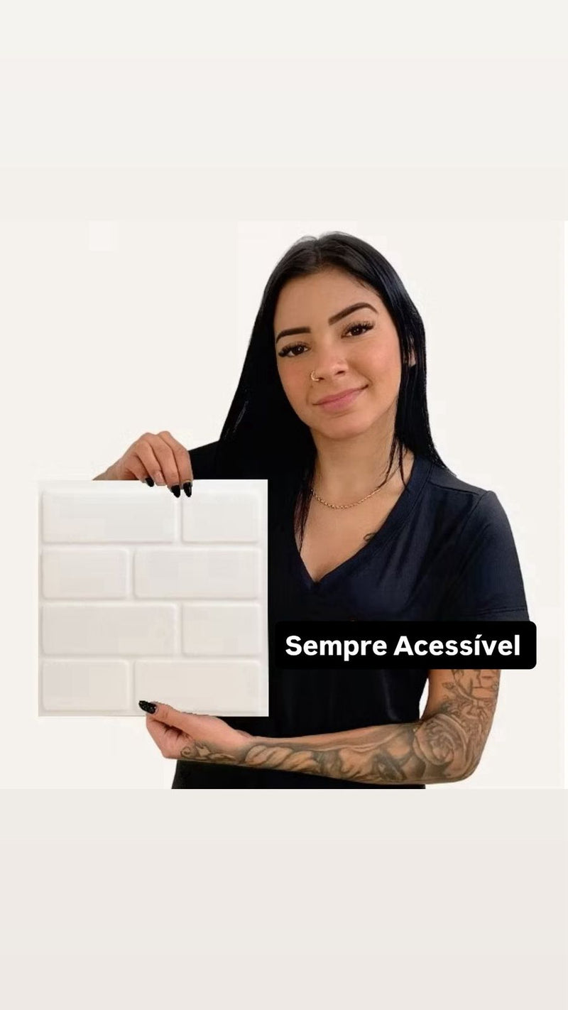 Kit de Placas PVC Revestimento 3D Decoração Para Parede