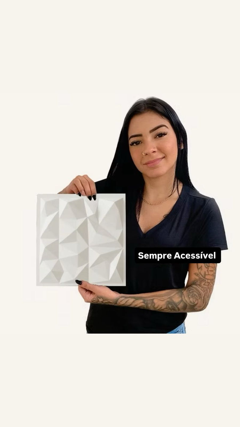 Kit de Placas PVC Revestimento 3D Decoração Para Parede