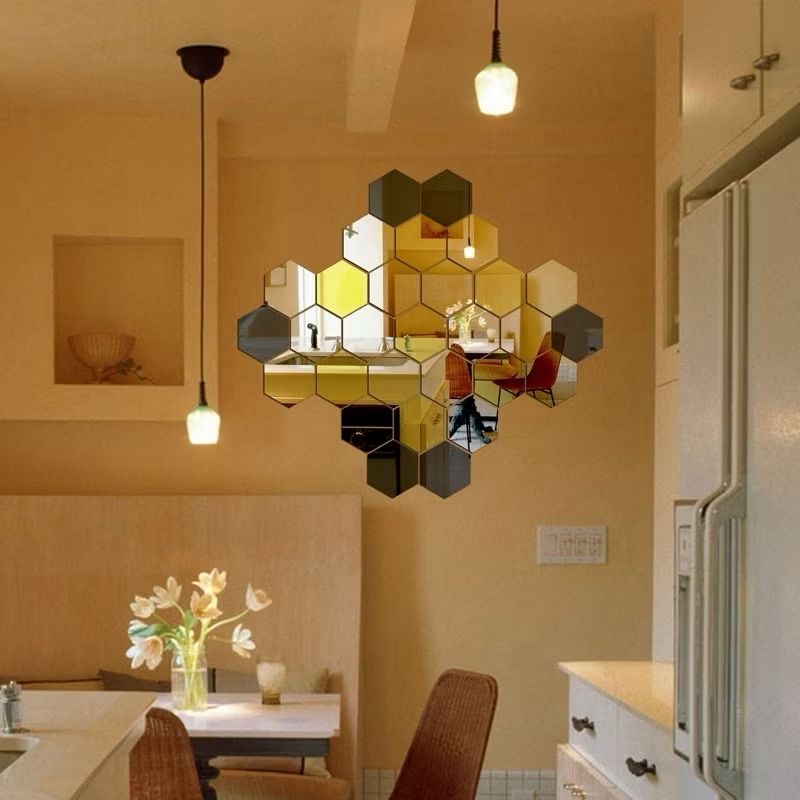 12pcs/1set Adesivos De Parede De Espelho 3D Adesivo De Vinil