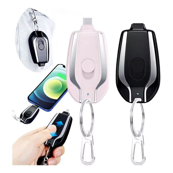 KIT Chaveiro Power Bank Portátil 1500mAh