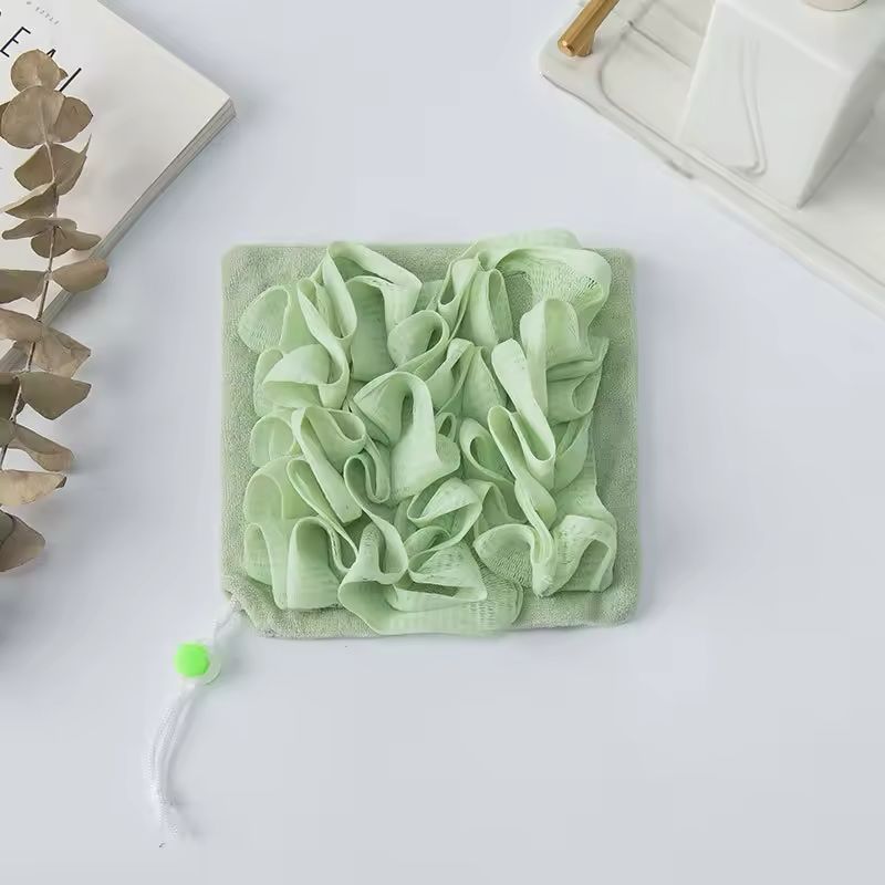 2-em-1 toalha de banho esponja dupla face