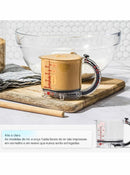 Copo de medição ajustável 4 em 1, copo de medição multifuncional com base de vedação estilo raspador, copos de cubo para cozinhar