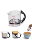Copo de medição ajustável 4 em 1, copo de medição multifuncional com base de vedação estilo raspador, copos de cubo para cozinhar