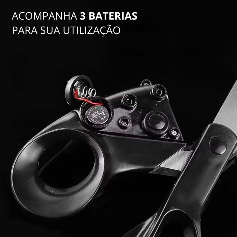 Tesoura com Mira Guia a Laser Para Cortes Precisos - FRETE GRÁTIS!