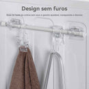 Suporte Cortina Varão Dupla Face adesivo 4pçs