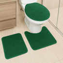 Tapete para Banheiro 3 Peças Pelúcia Algodão Macio Antiderrapante Rosa Preto Marfim Branco Cinza