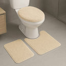 Tapete para Banheiro 3 Peças Pelúcia Algodão Macio Antiderrapante Rosa Preto Marfim Branco Cinza