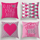 Kit Com 04 Capas Para Almofadas Decorativas Ideal Para Decoração de Quarto e Sala com Zíper