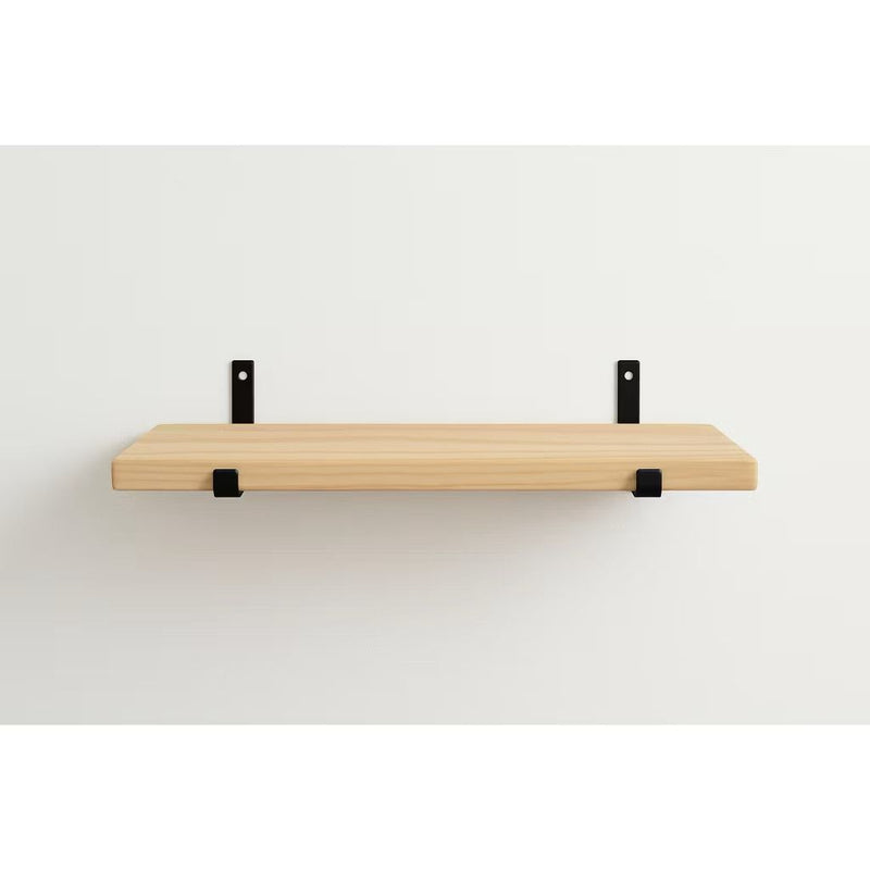 Kit com 2 prateleiras de madeira industrial com suporte invertido mão francesa - FRETE GRÁTIS!