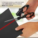Tesoura com Mira Guia a Laser Para Cortes Precisos - FRETE GRÁTIS!