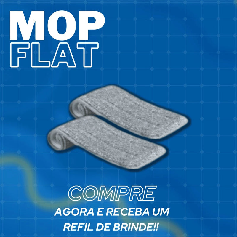 Mop Flat Com 2 Refis Com Cabo Extensivel Inox Com Balde 6 litros
