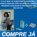 Mop Flat Com 2 Refis Com Cabo Extensivel Inox Com Balde 6 litros